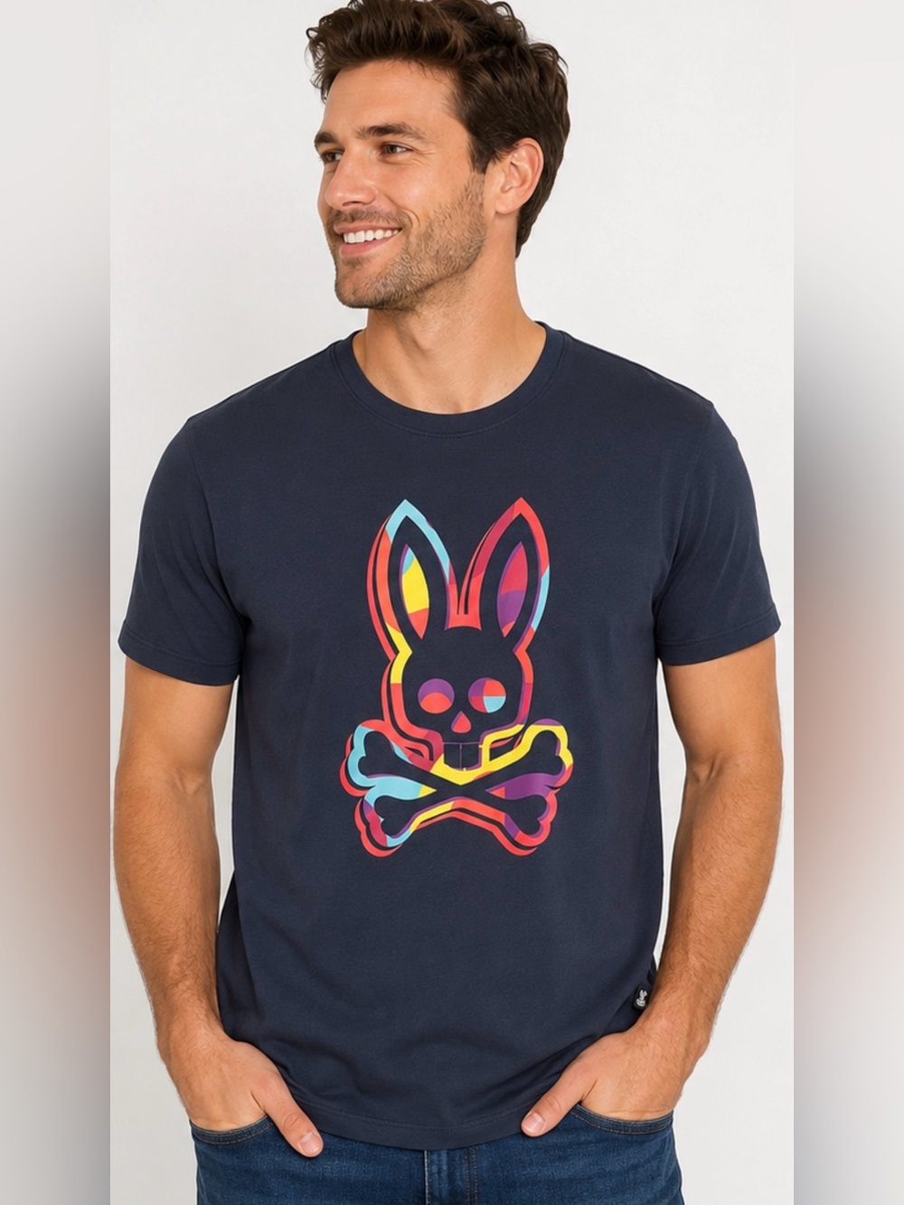 Psycho Bunny Men’s XL Navy Pima Cotton Graphic Logo T-Shirt